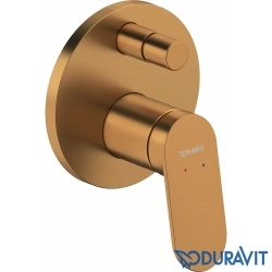 Duravit - Duravit Wave Ankastre Banyo Bataryası, Tepe ve El Duşu Seti, Fırçalı Bakır