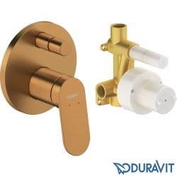 Duravit - Duravit Wave Ankastre Banyo Bataryası, Tepe ve El Duşu Seti, Fırçalı Bakır