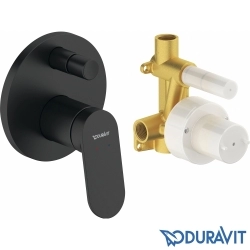 Duravit - Duravit Wave Ankastre Banyo Bataryası, Tepe ve El Duşu Seti, Mat Siyah