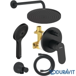 Duravit - Duravit Wave Ankastre Banyo Bataryası, Tepe ve El Duşu Seti, Mat Siyah