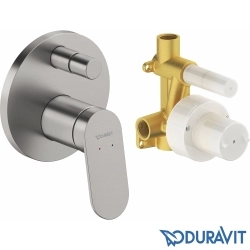 Duravit - Duravit Wave Ankastre Banyo Bataryası, Tepe ve El Duşu Seti, Paslanmaz Çelik