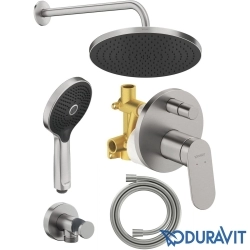 Duravit - Duravit Wave Ankastre Banyo Bataryası, Tepe ve El Duşu Seti, Paslanmaz Çelik