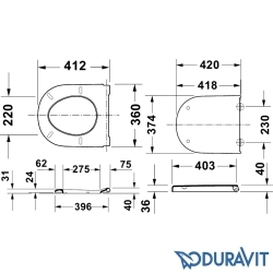 Duravit - Duravit D-Code Yavaş Kapanır Klozet Kapağı