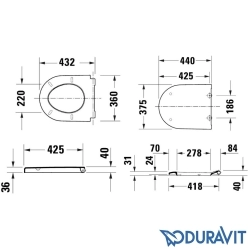 Duravit - Duravit D-Code Yavaş Kapanır Klozet Kapağı