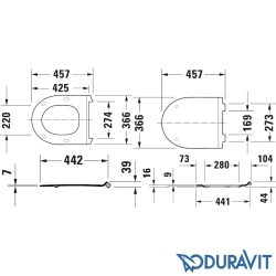 Duravit - Duravit No.1 Slim Klozet Kapağı, Yavaş Kapanır