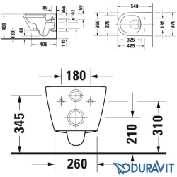 Duravit - Duravit D-Neo Kanalsız Rimless Asma Klozet (Yavaş Kapanır Kapak Dahil) Mat Antrasit-Mat Antrasit Dış Gövde