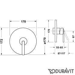 Duravit - Duravit Balcoon Ankastre Duş Bataryası (Sıva Üstü Grubu)