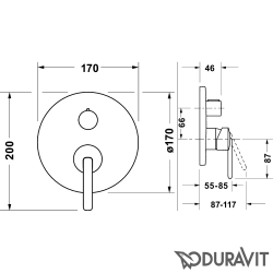 Duravit - Duravit Balcoon Ankastre Banyo Bataryası, 2 Yollu (Sıva Üstü Grubu)