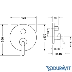 Duravit - Duravit Balcoon Ankastre Banyo Bataryası, 2 Yollu (Sıva Üstü Grubu)