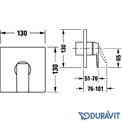 Duravit - Duravit Manhattan Ankastre Duş Bataryası, Mat Siyah