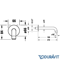 Duravit - Duravit No.1 Çıkış Ucu, Mat Siyah