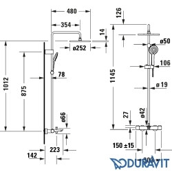 Duravit - Duravit TH Termostatik Banyo Bataryalı Duş Sistemi