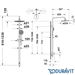 Duravit - Duravit Reno Duvara Monte Duş Sistemi, Yön Değiştiricili