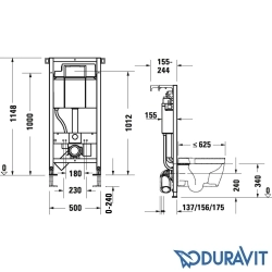 Duravit - Duravit DuraSystem Gömme Rezervuar, Duvar Önü Alçıpan Uygulamalı, 15 cm (Hijyenik Yıkama)