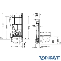 Duravit - Duravit DuraSystem Gömme Rezervuar, Duvar Önü Alçıpan Uygulamalı, 15 cm (Koku Emme)