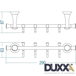 Duxxa - Duxxa Art Deluxe Dörtlü Set Askılık, Titan