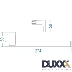 Duxxa - Duxxa F1 Kısa Kağıt Havluluk, Mat Siyah
