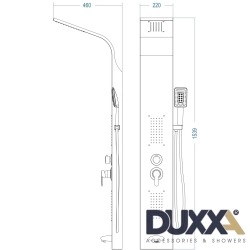 Duxxa - Duxxa Masajlı Duş Paneli, Siyah