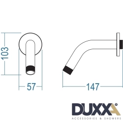 Duxxa - Duxxa Duvardan Duş Dirseği, 15 cm