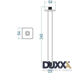 Duxxa - Duxxa Tavandan Duş Dirseği, 30 cm