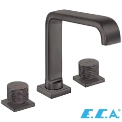 E.C.A - ECA Life 3 Delikli Kuğu Borulu Ankastre Lavabo Bataryası, Mat Antrasit