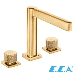 E.C.A - ECA Life 3 Delikli Ankastre Lavabo Bataryası, Altın