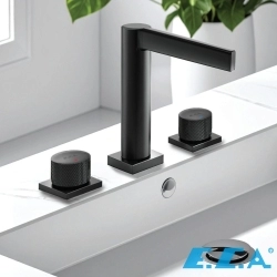 E.C.A - ECA Life 3 Delikli Ankastre Lavabo Bataryası, Mat Siyah