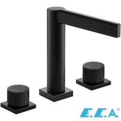 E.C.A - ECA Life 3 Delikli Ankastre Lavabo Bataryası, Mat Siyah - 102105778C1