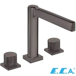 E.C.A - ECA Life 3 Delikli Ankastre Lavabo Bataryası, Mat Antrasit