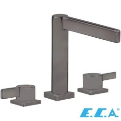 E.C.A - ECA Life 3 Delikli Ankastre Lavabo Bataryası, Mat Antrasit