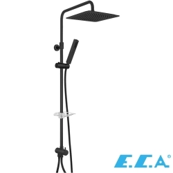 E.C.A - ECA Life Teleskobik Kolonlu Duş Sistemi, Mat Siyah