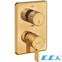 E.C.A - ECA Life Ankastre Banyo/Duş Bataryası (Sıva Üstü Grubu), 2 Yollu, Altın