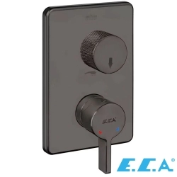 E.C.A - ECA Life Ankastre Banyo/Duş Bataryası (Sıva Üstü Grubu), 2 Yollu, Mat Antrasit