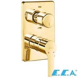 E.C.A - ECA Luna Ankastre Banyo/Duş Bataryası (Sıva Üstü Grubu), 2 Yollu, Altın