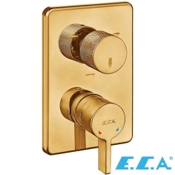 E.C.A - ECA Life Ankastre Banyo Bataryası (Sıva Üstü Grubu), 3 Yollu, Altın