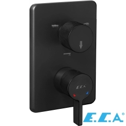 E.C.A - ECA Life Ankastre Banyo Bataryası (Sıva Üstü Grubu), 3 Yollu, Mat Siyah
