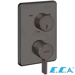 E.C.A - ECA Life Ankastre Banyo Bataryası (Sıva Üstü Grubu), 3 Yollu, Mat Antrasit