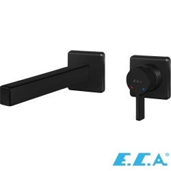 E.C.A - ECA Life Ankastre Lavabo Bataryası (Sıva Üstü Grubu), 2 Delikli, Mat Siyah