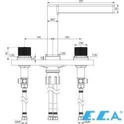 E.C.A - ECA Life 3 Delikli Ankastre Lavabo Bataryası