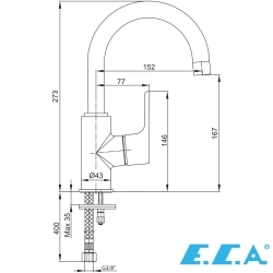 E.C.A - ECA Luna Yüksek Lavabo Bataryası, Altın
