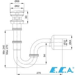 E.C.A - ECA Ar-Yak U Borulu Lavabo/Eviye Sifonu