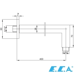 E.C.A - ECA Duvardan Dirsek, 40 cm, Mat Antrasit