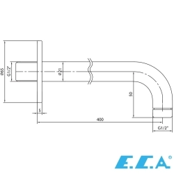 E.C.A - ECA Duvardan Dirsek, 40 cm, Mat Antrasit