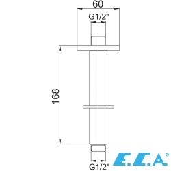 E.C.A - ECA Tavandan Dirsek, 17 cm, Mat Antrasit