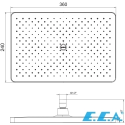 E.C.A - ECA Tiera Plus Duş Başlığı, 36x24 cm, Altın