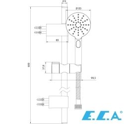 E.C.A - ECA Purity Plus Sürgülü Duş Takımı, 3 Fonksiyonlu, Altın