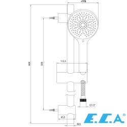 E.C.A - ECA Ar-Yak Tuna Sürgülü Duş Takımı, 3 Fonksiyonlu