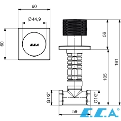 E.C.A - ECA Life Ankastre Ara Kesme Valfi, Mat Antrasit