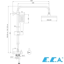 E.C.A - ECA Tiera Teleskobik Kolonlu Duş Sistemi, Altın