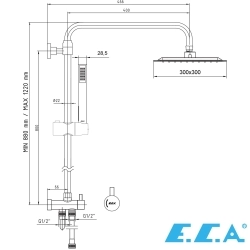 E.C.A - ECA Life Teleskobik Kolonlu Duş Sistemi, Altın